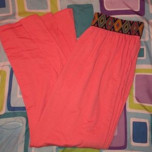 Long pink maxi skirt